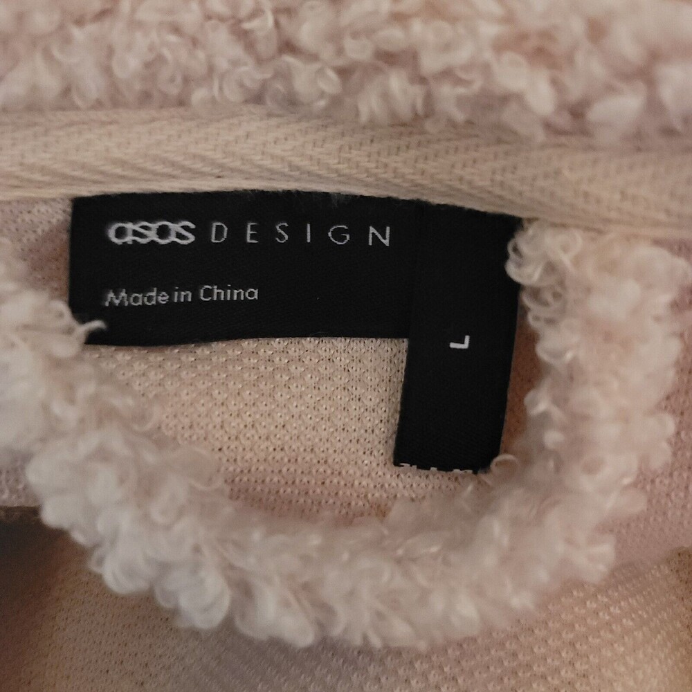ASOS Design Borg Fleece Neutral Robe Womens Size L - Picture 8 of 12